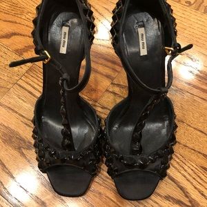Miu Miu Black jeweled sandal - size 8 (38 1/2)